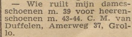 19450404 krant Drentsch dagblad ruilen voor evacuees