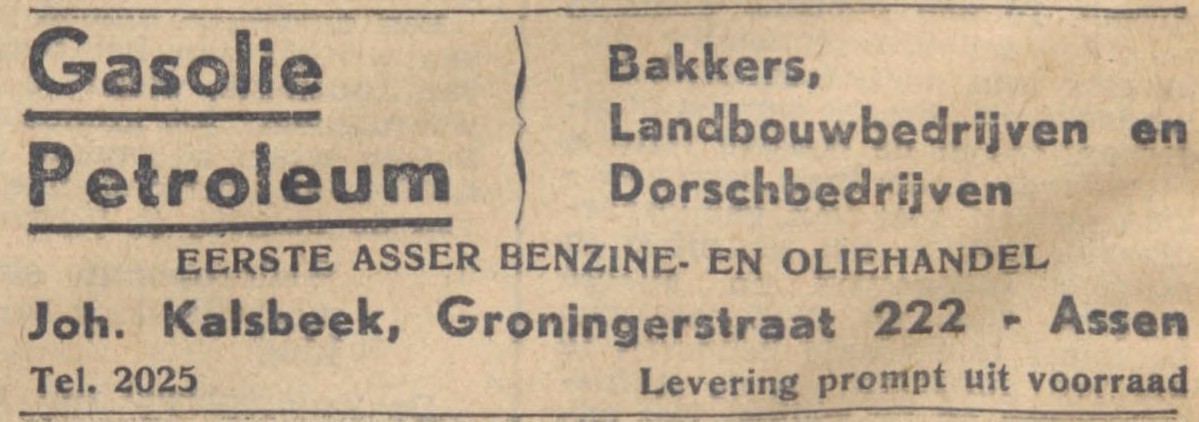 19451107 Advertentie Kalsbeek Oliehandel