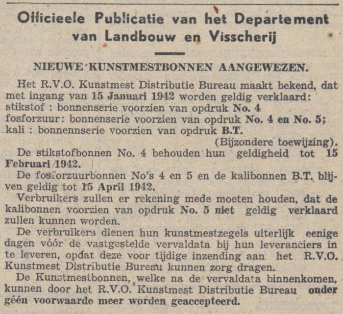 19420114 Provinciale Drentsche en Asser courant Kunstmestbonnen