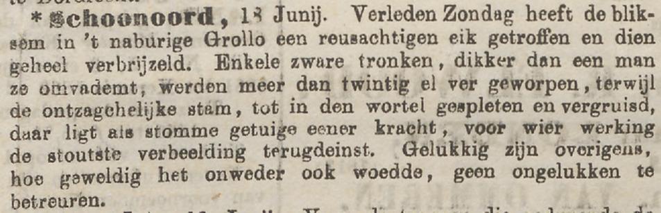 18610621 krant Nieuwe RotterdamscheCourant natuur bliksem