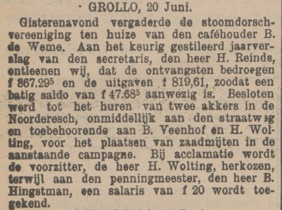 19150621 krant PDAC Stoomdorschvereeniging