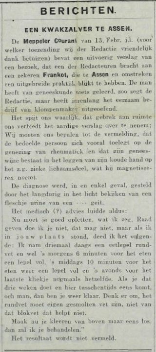 19310303 maandblad tegen kwakzalverij Frankot