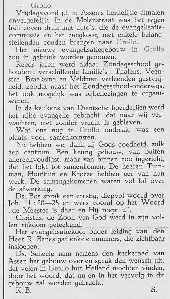 19340219 krant Zeeuwsche kerkbode eindelijk blikken kerk in Grolloo