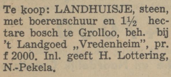 19340526 krant PDAC te koop landhuisje Landgoed DePol13
