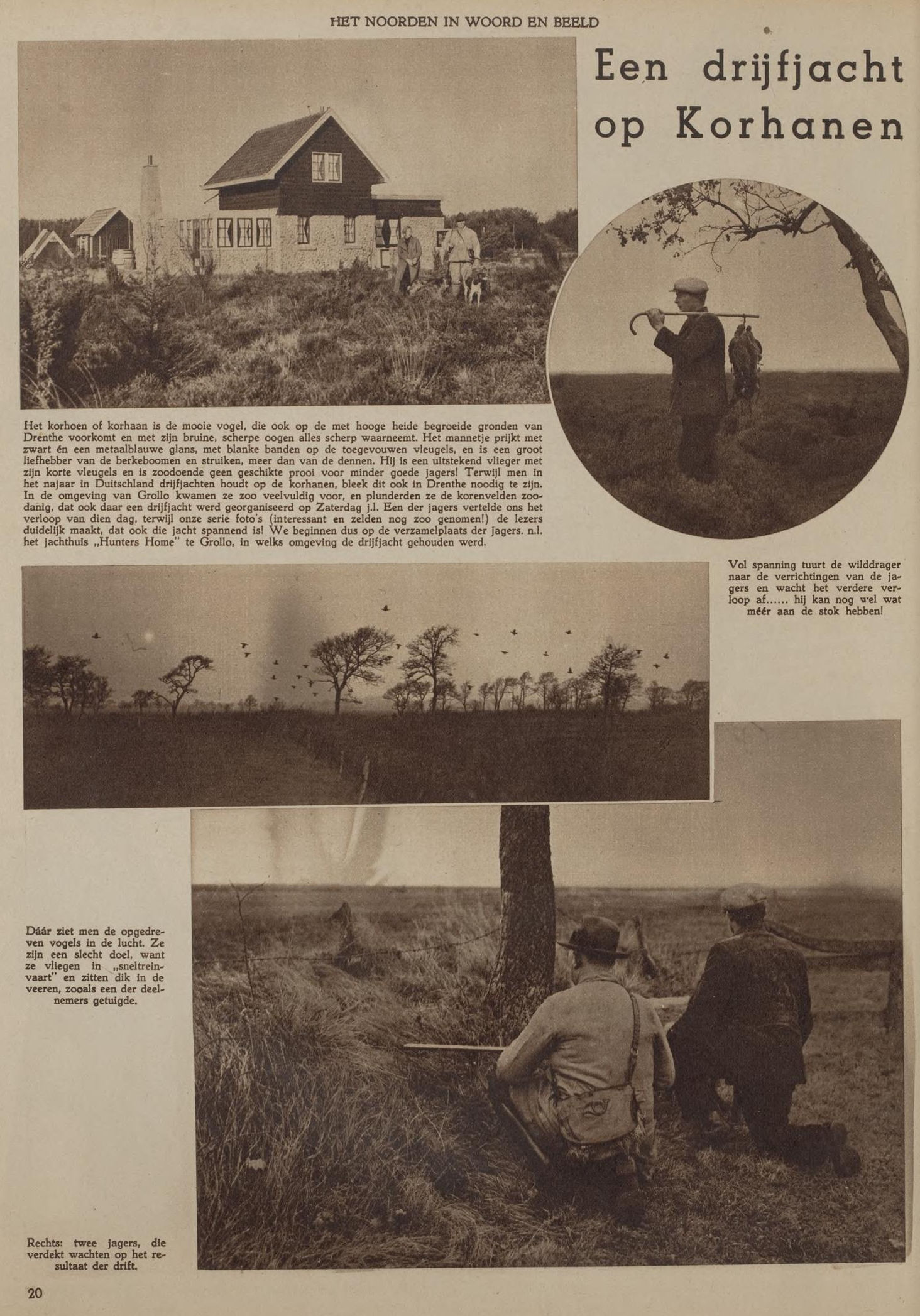 19361211 krant Het Noorden in woord en beeld drijfjacht op korhanen