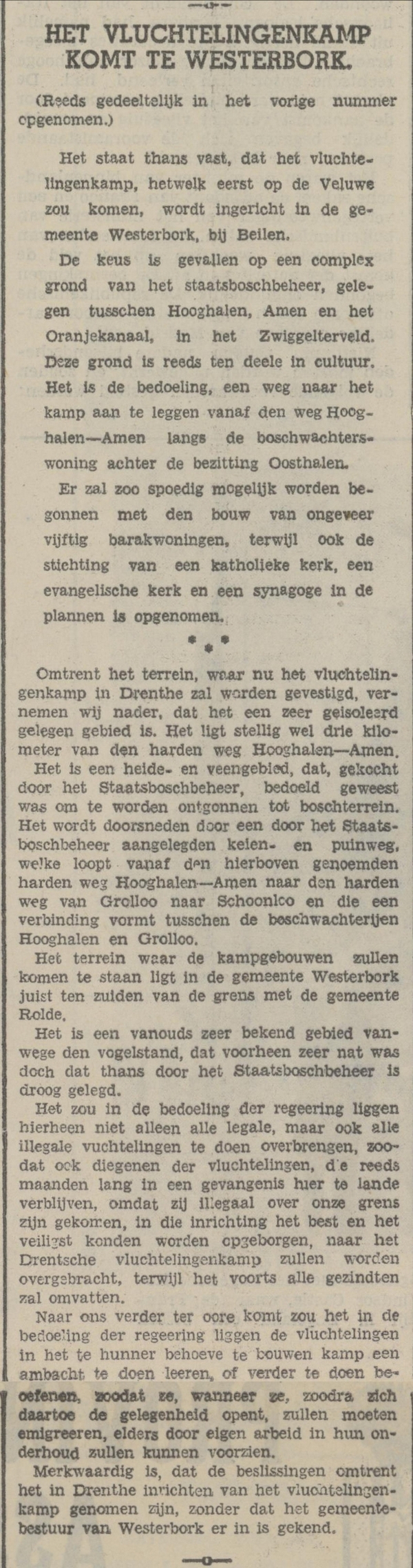 19390325 krant PDAC ontstaan kamp Westerbork 03