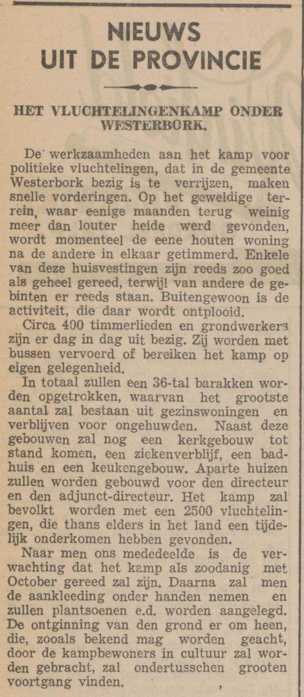 19390825 krant PDAC ontstaan kamp Westerbork 13