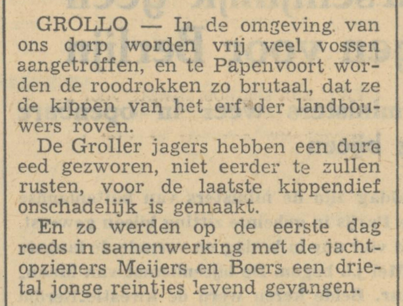 19490607 krant PDAC Vossenplaag