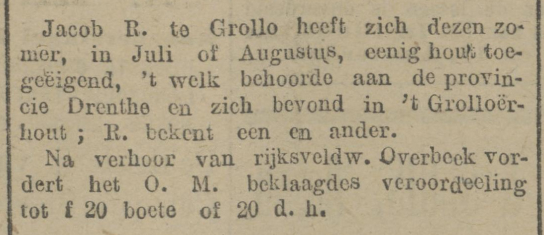 19171114 krant PDAC Jacob R hout uit Grollerholt