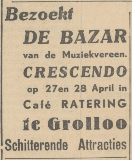 19350427 krant PDAC bazar Crescendo Ratering