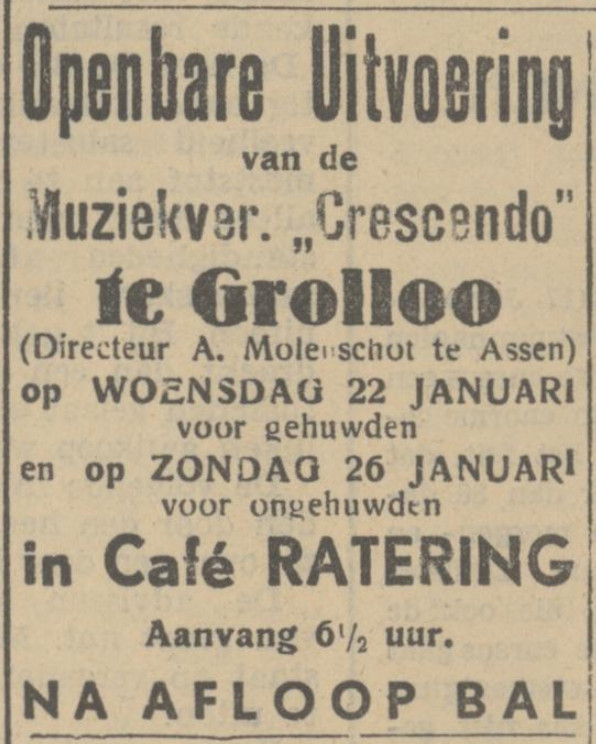 19360118 krant PDAC advertentie uitvoering Crescendo