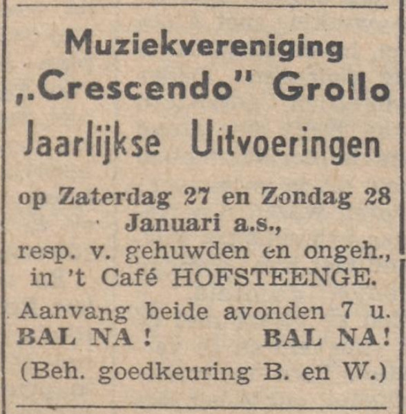 19500120 krant PDAC advertentie uitvoering Crescendo