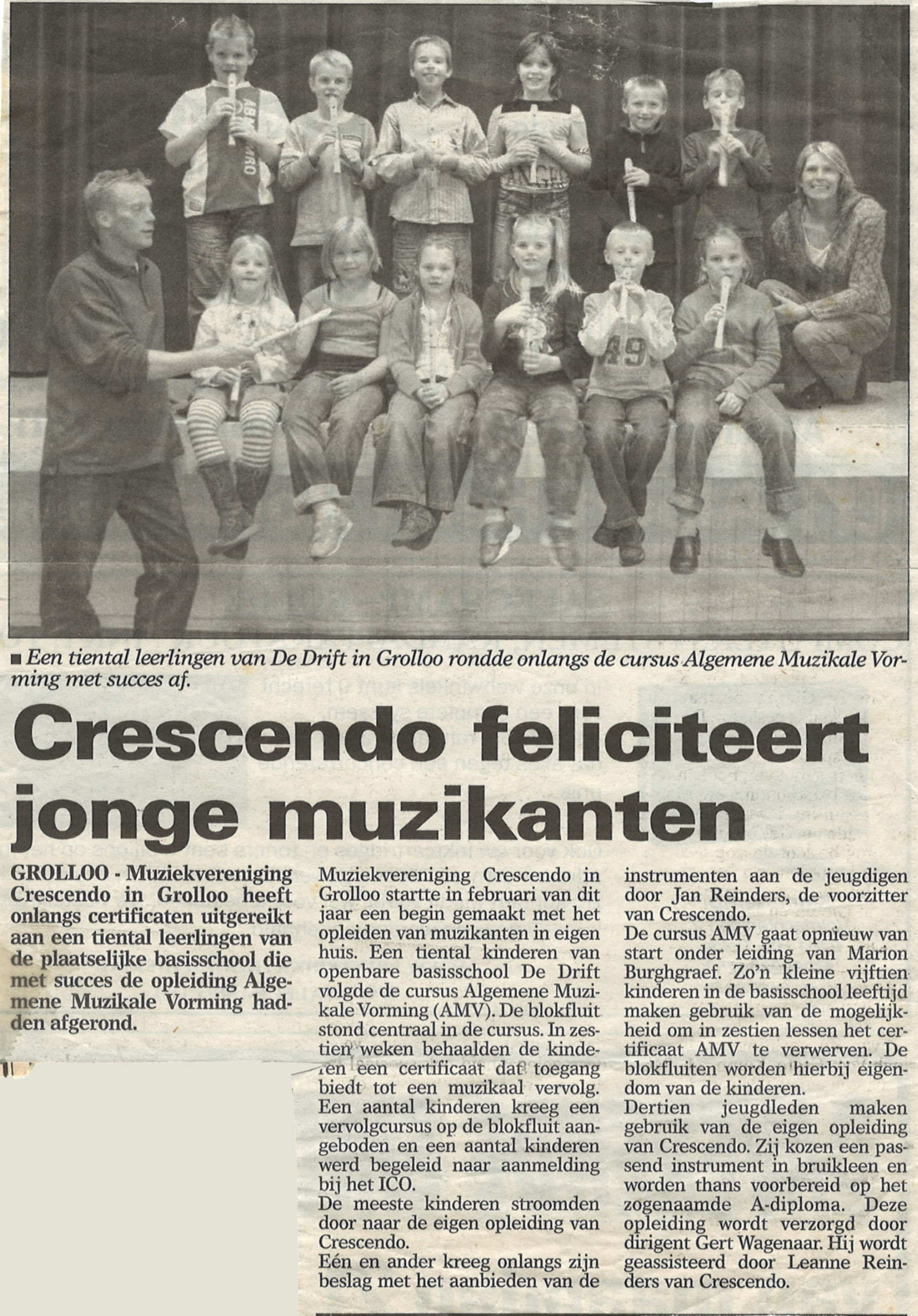 20051116 krant Schakel opleiding jonge muzikanten