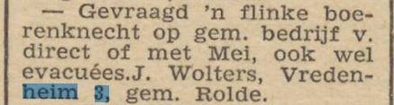 19450321 krant Drentsch dagblad knecht