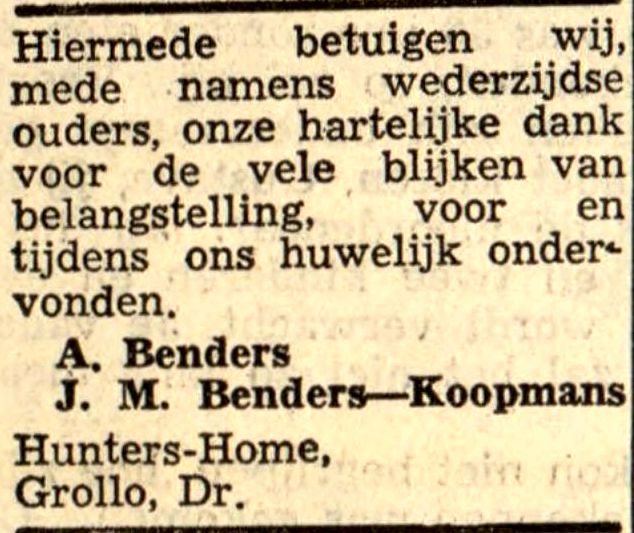 19531118 krant Leeuwarder courant huntershome